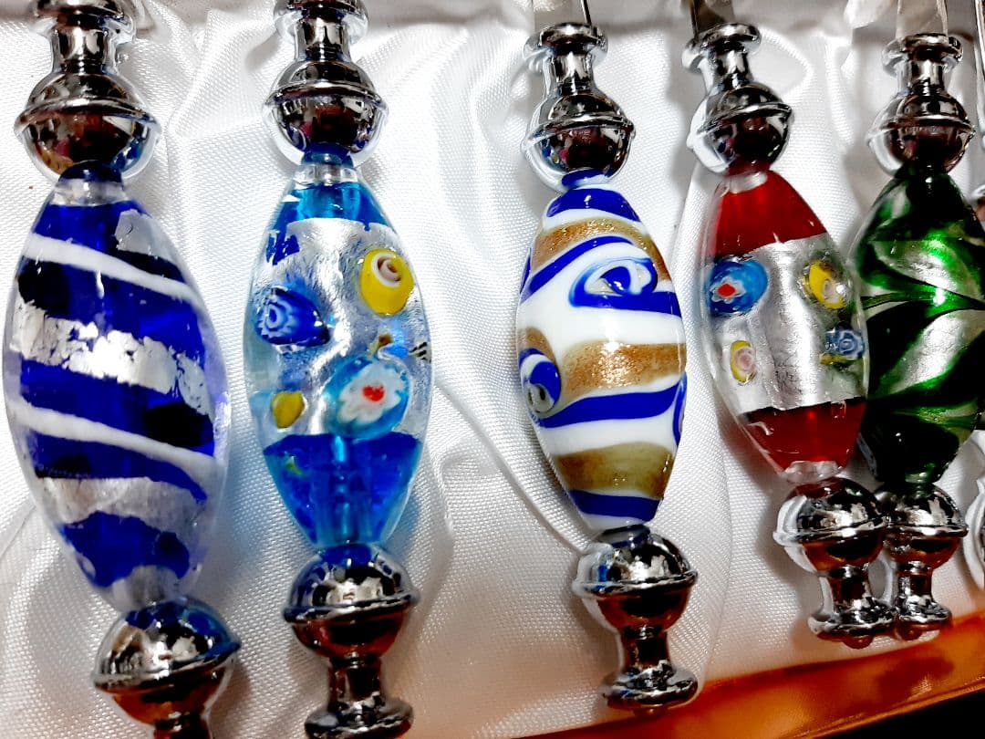 １２本セット　新品　クリスマス　キラキラ　ぷっくり イタリアベネチアンガラス調