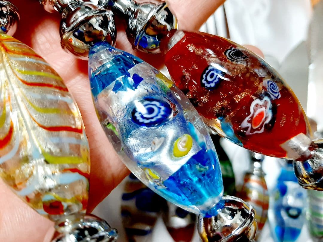 １２本セット　新品　クリスマス　キラキラ　ぷっくり イタリアベネチアンガラス調