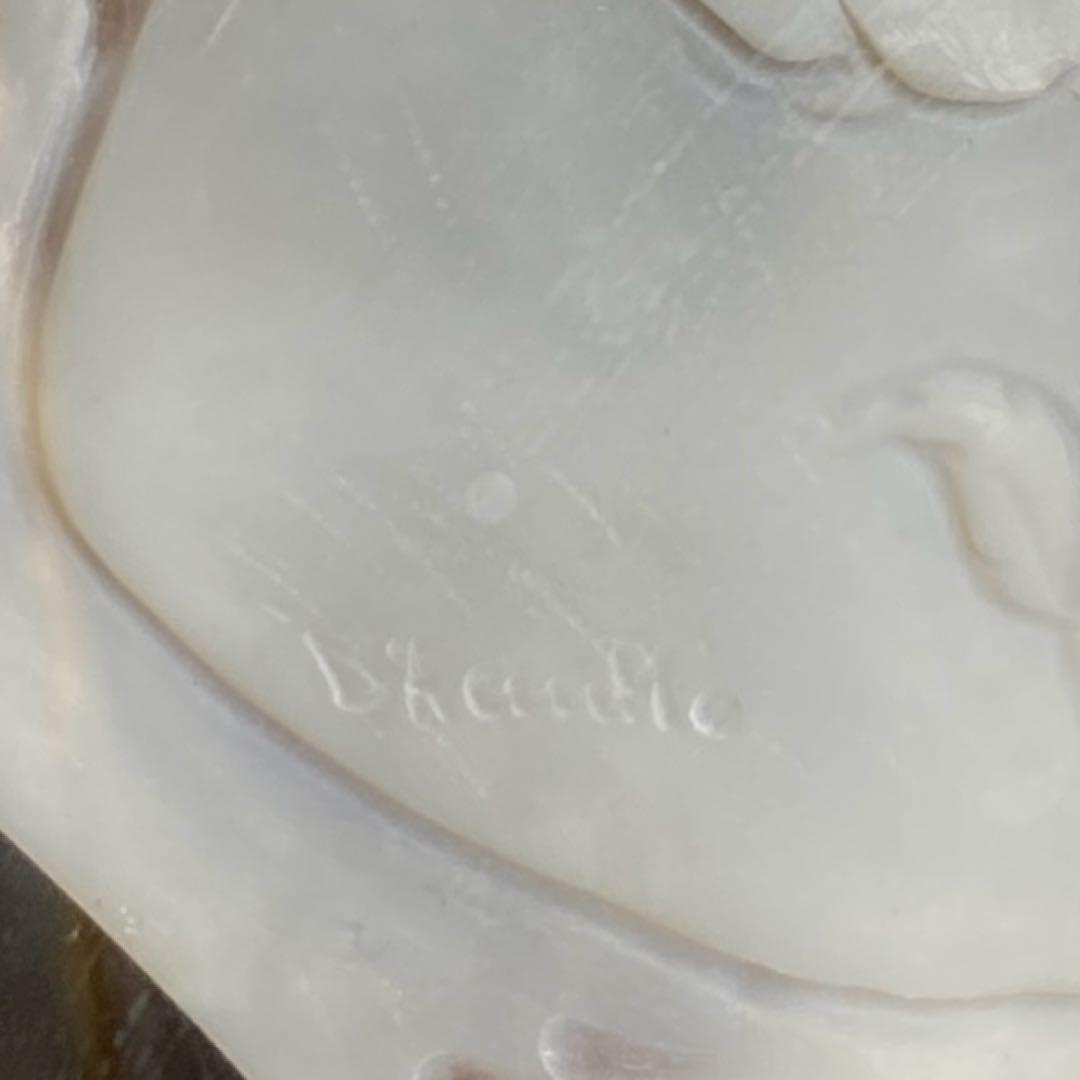 超特大　在銘　シェルカメオ　額装　トヒサコ　東さ7-1031☆1F