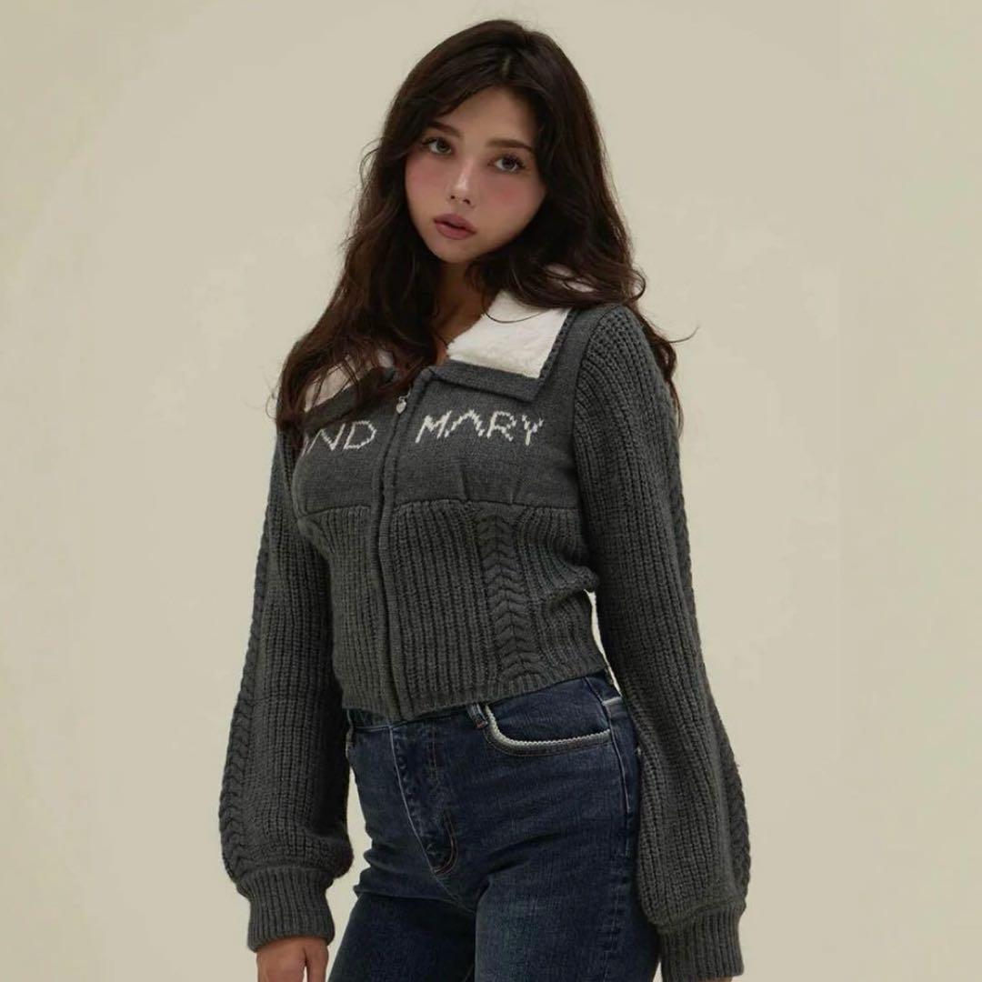 【タイムセール】andmary mary logo zip tops