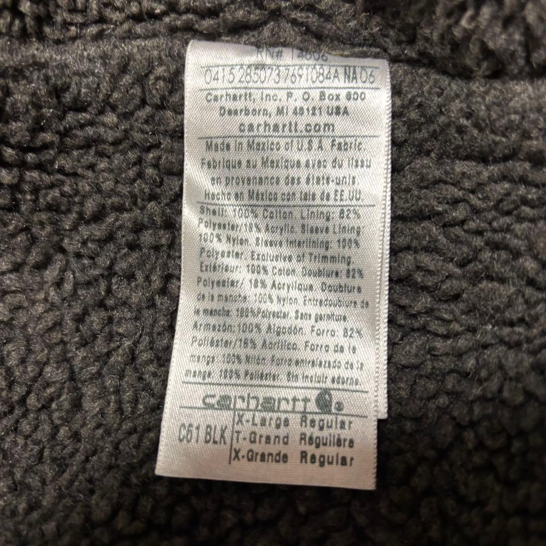 【極暖】カーハート リッジコート XL 黒 ダック地 ボア シエルパライニング