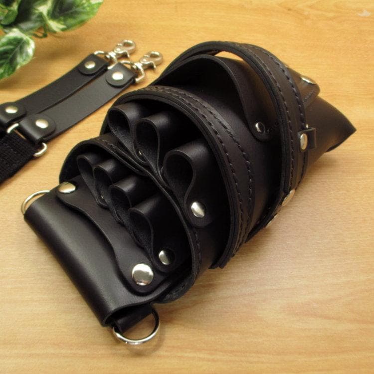 オールブラック　７丁差し　本革シザーケース　SCA-254/CKA