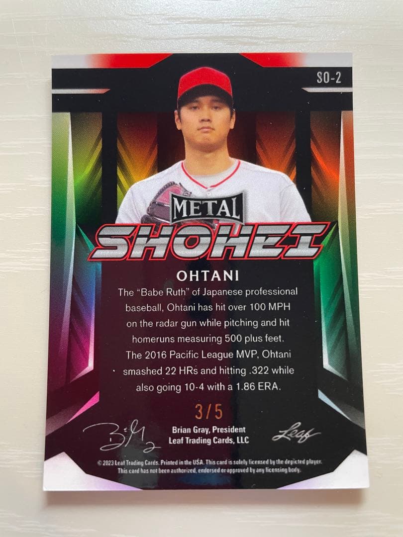 【世界5枚限定】大谷翔平　LEAF L オレンジリフラクター