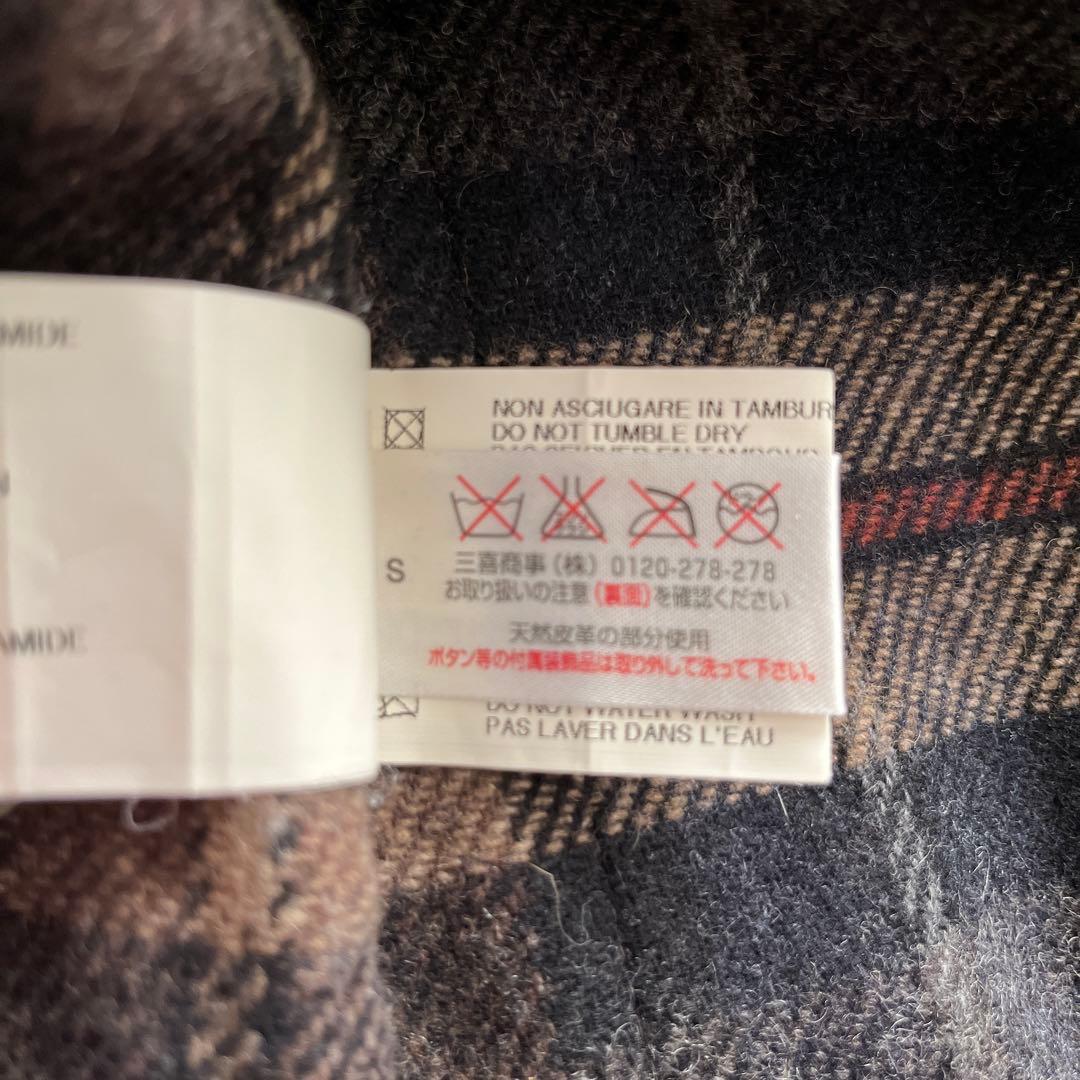 MAURIZIO PECORARO ウール混 チェック切り替え ダッフルコート