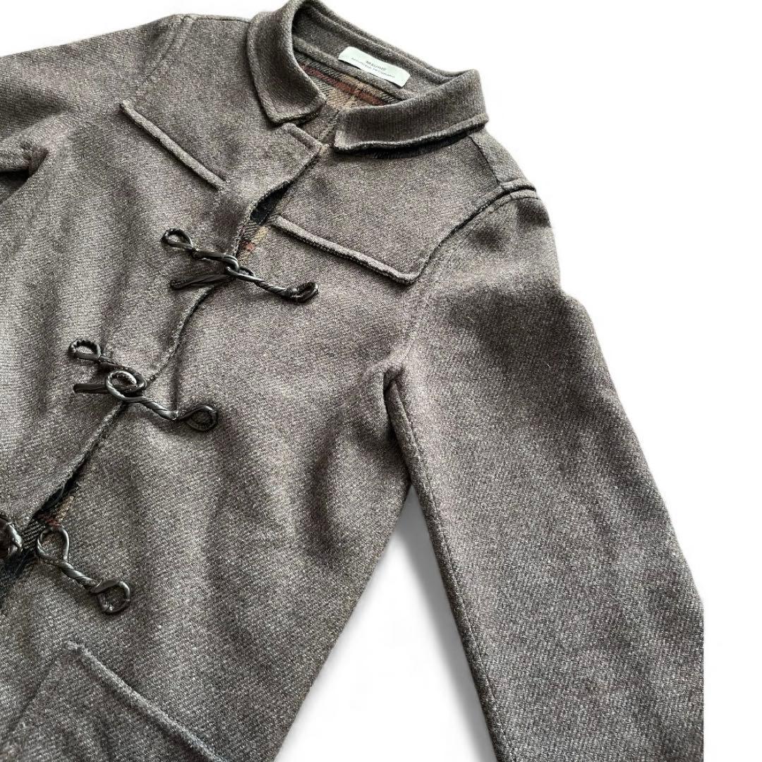 MAURIZIO PECORARO ウール混 チェック切り替え ダッフルコート
