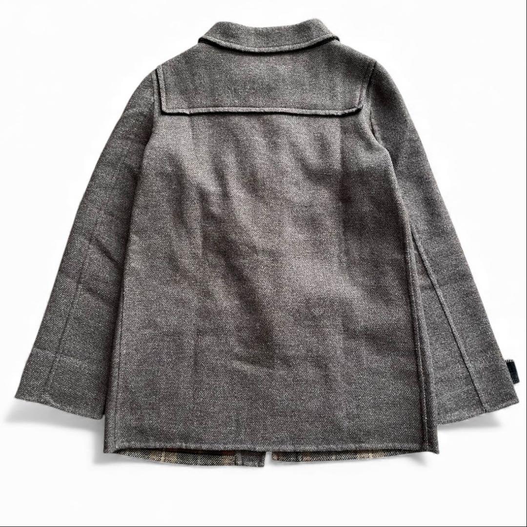 MAURIZIO PECORARO ウール混 チェック切り替え ダッフルコート