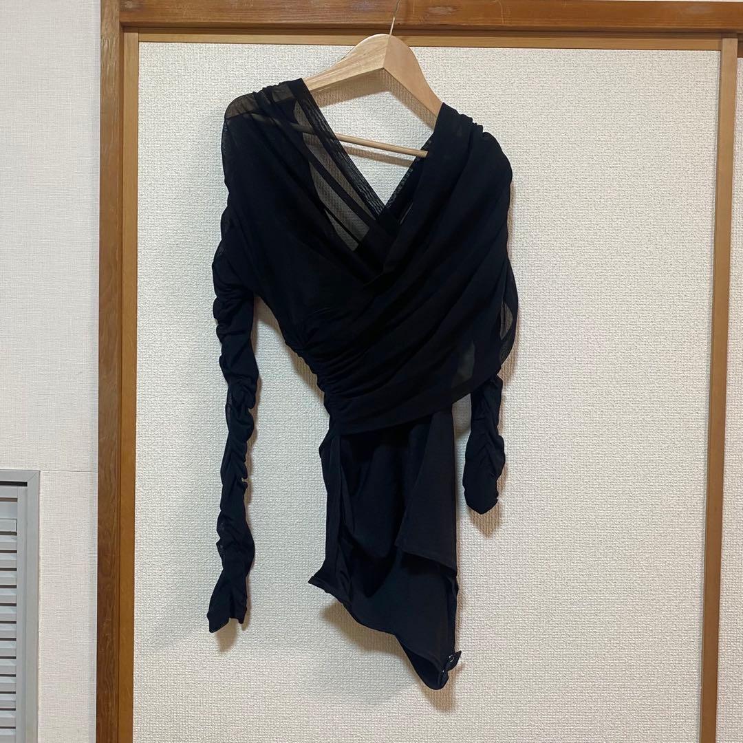 トップス FETICO NYLON JERSEY GATHERED BODYSUIT