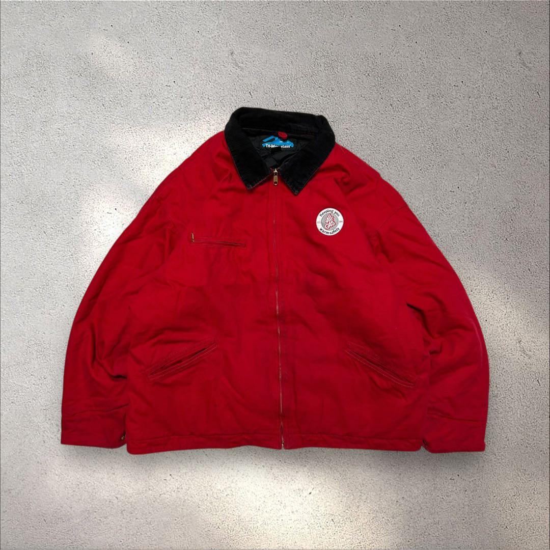 希少USA古着 00sデトロイトジャケットキルティングライナー襟コーデダック地