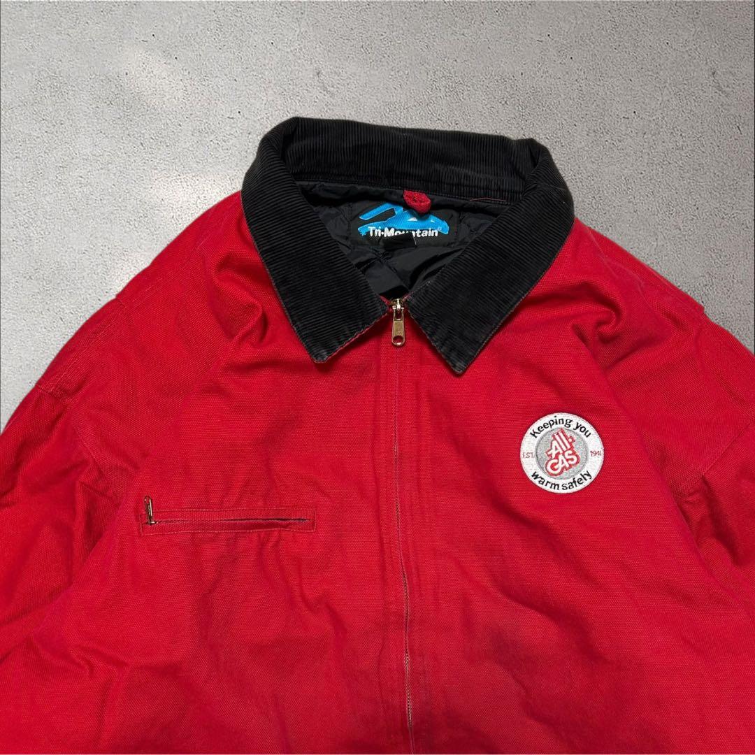 希少USA古着 00sデトロイトジャケットキルティングライナー襟コーデダック地