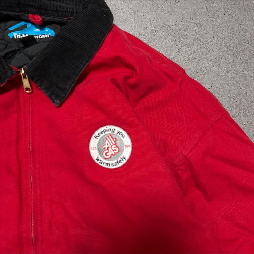 希少USA古着 00sデトロイトジャケットキルティングライナー襟コーデダック地