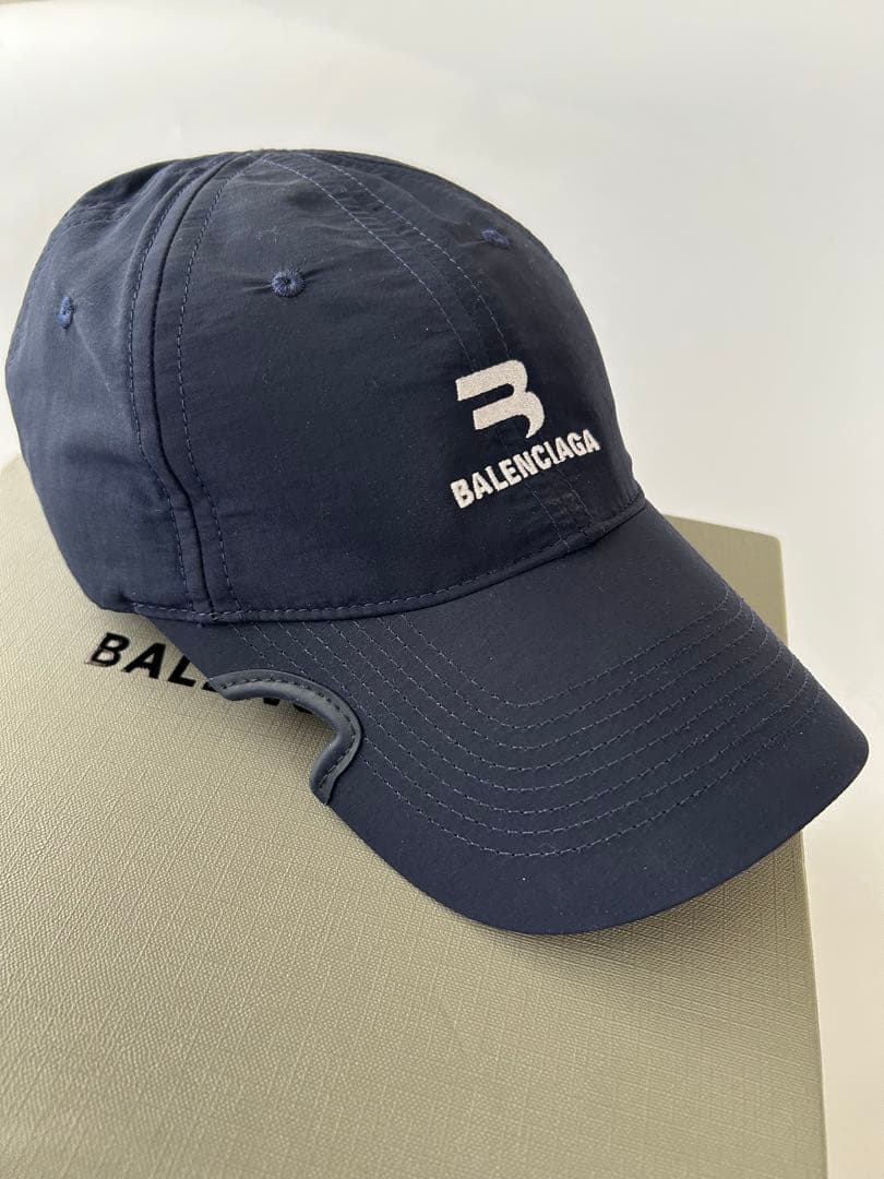 BALENCIAGA ノッチトラックスーツベースボールキャップ/ダークネイビー