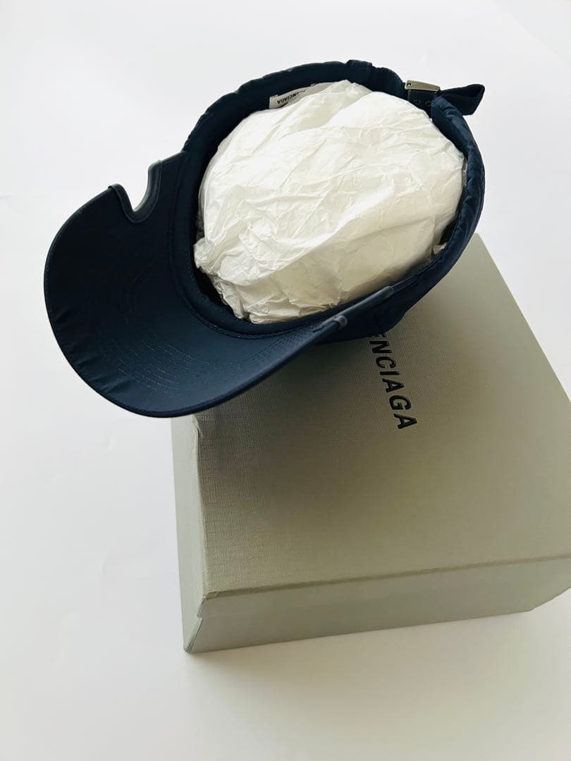 BALENCIAGA ノッチトラックスーツベースボールキャップ/ダークネイビー