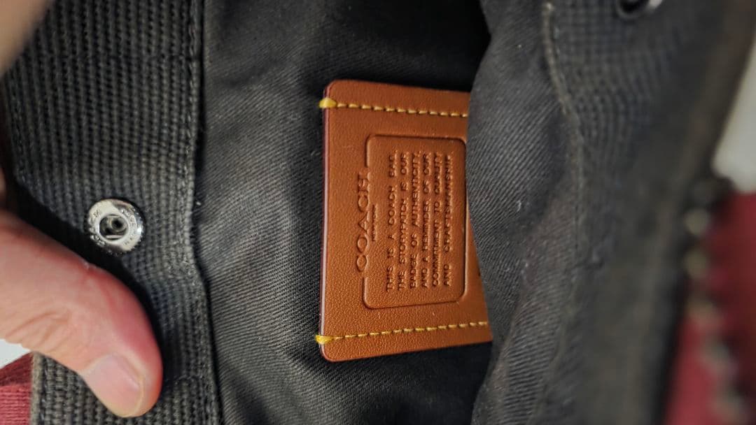 COACH トートバッグ ブラック/バーガンディ