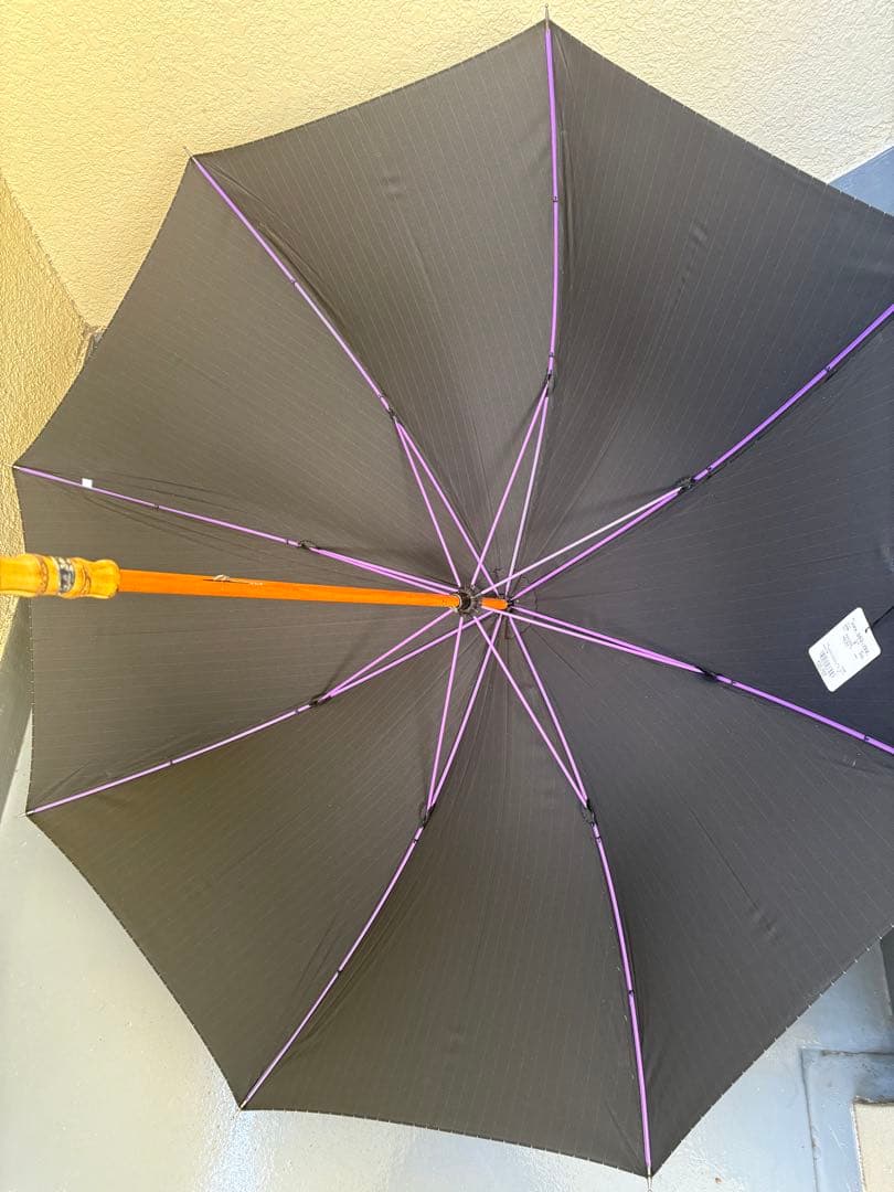 3連休お値下げ！！PaulSmith ピンストライプ長傘　カラー骨パープル