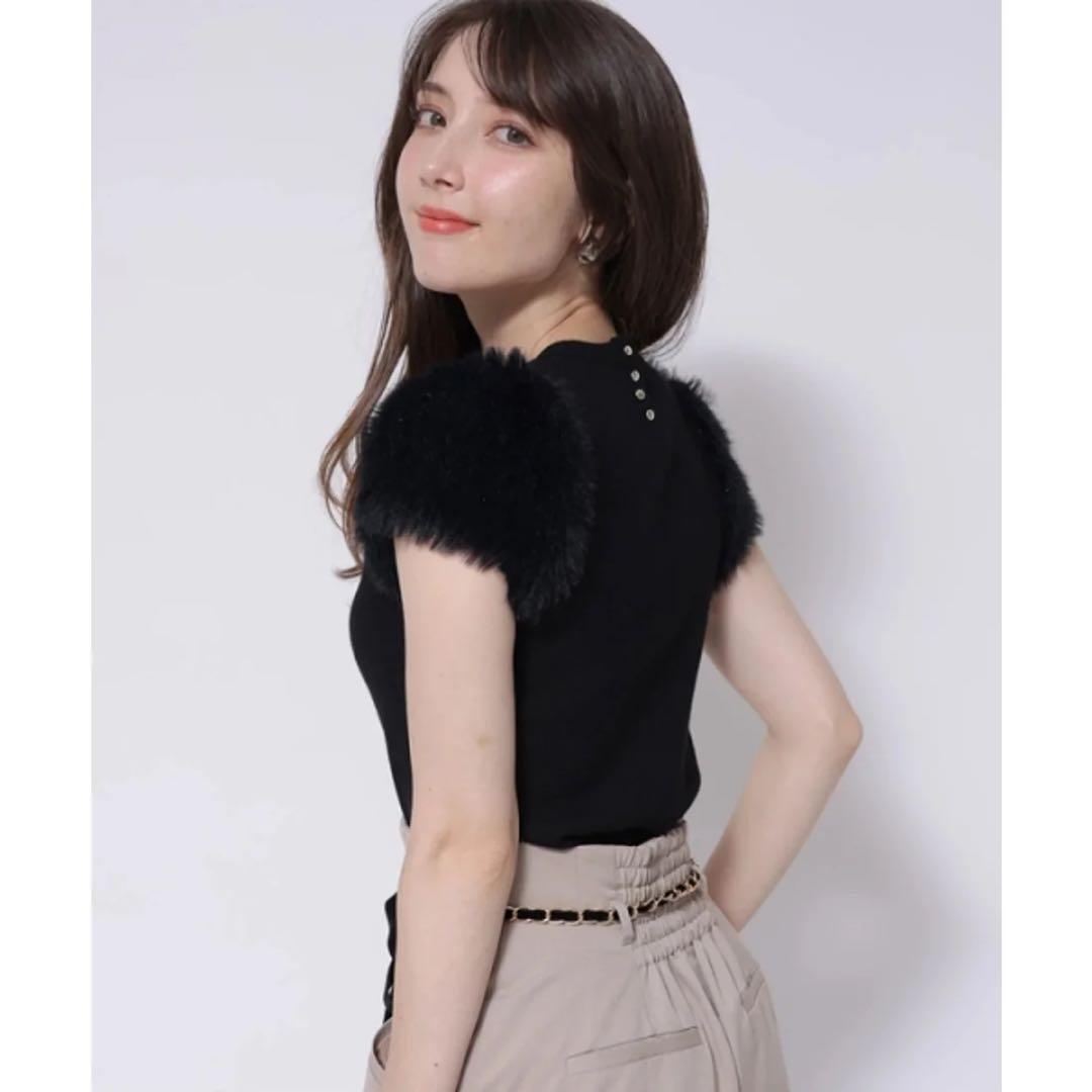 アプワイザーリッシェ　新品　ふわふわスリーブニットプルオーバー