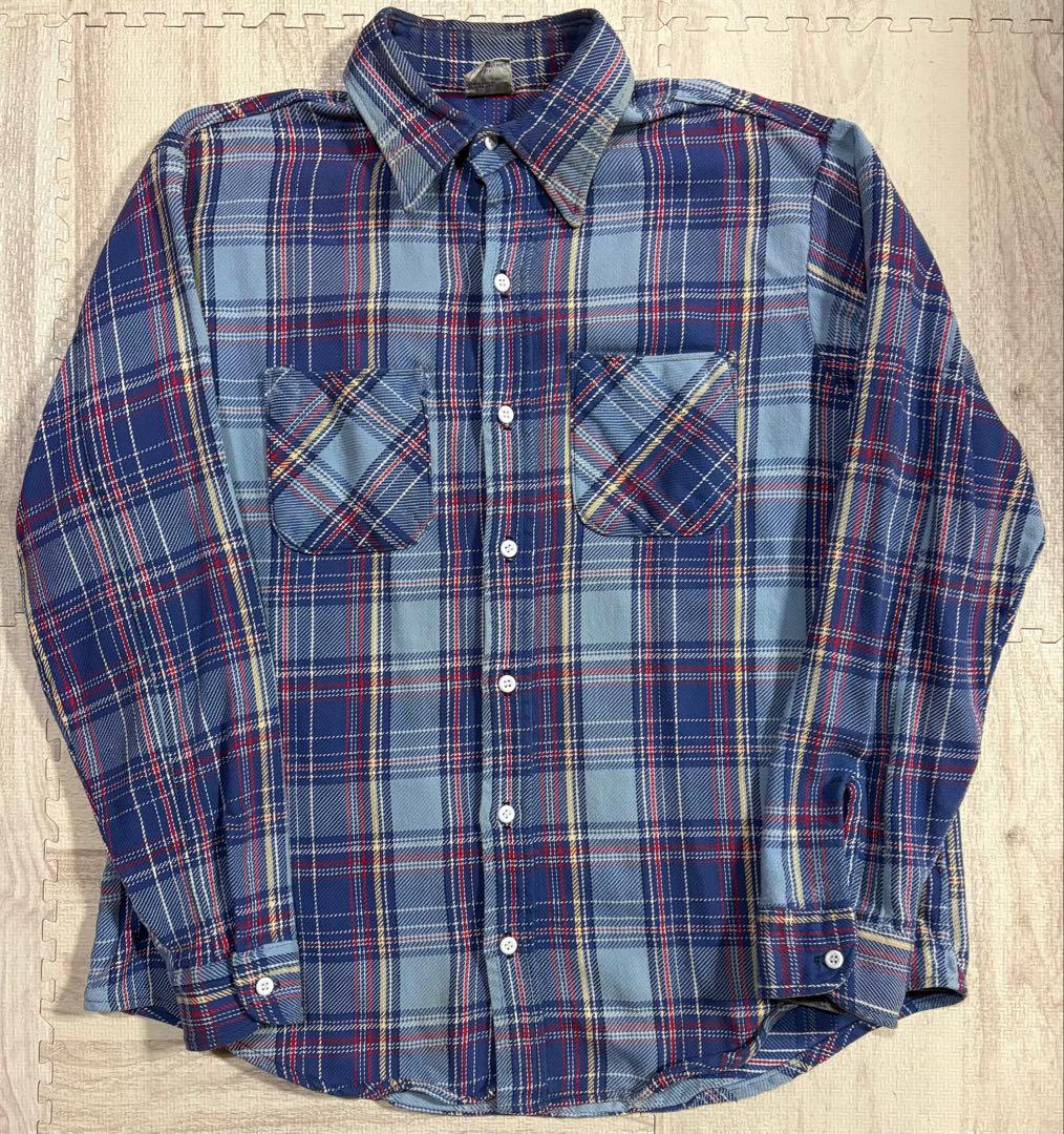 70s ビッグマック ビンテージ 長袖 チェック柄 ヘビー ネルシャツ XL