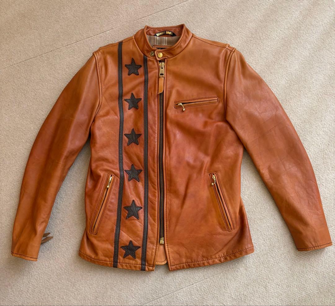 Schott ショット カフェレーサー シングルライダース 牛革 サイズM