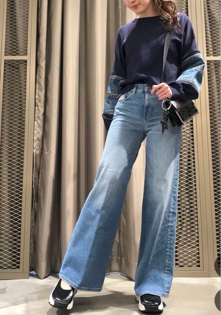 ディーゼル DIESEL ニットデニム切り替えジップディテール S