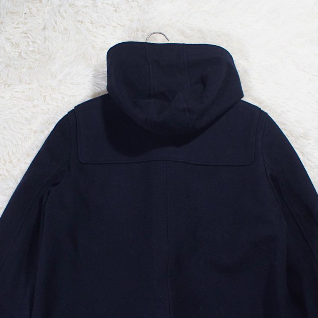 美品 ロング丈《J.PRESS》ダッフルコート(9)ネイビー トグル レザー