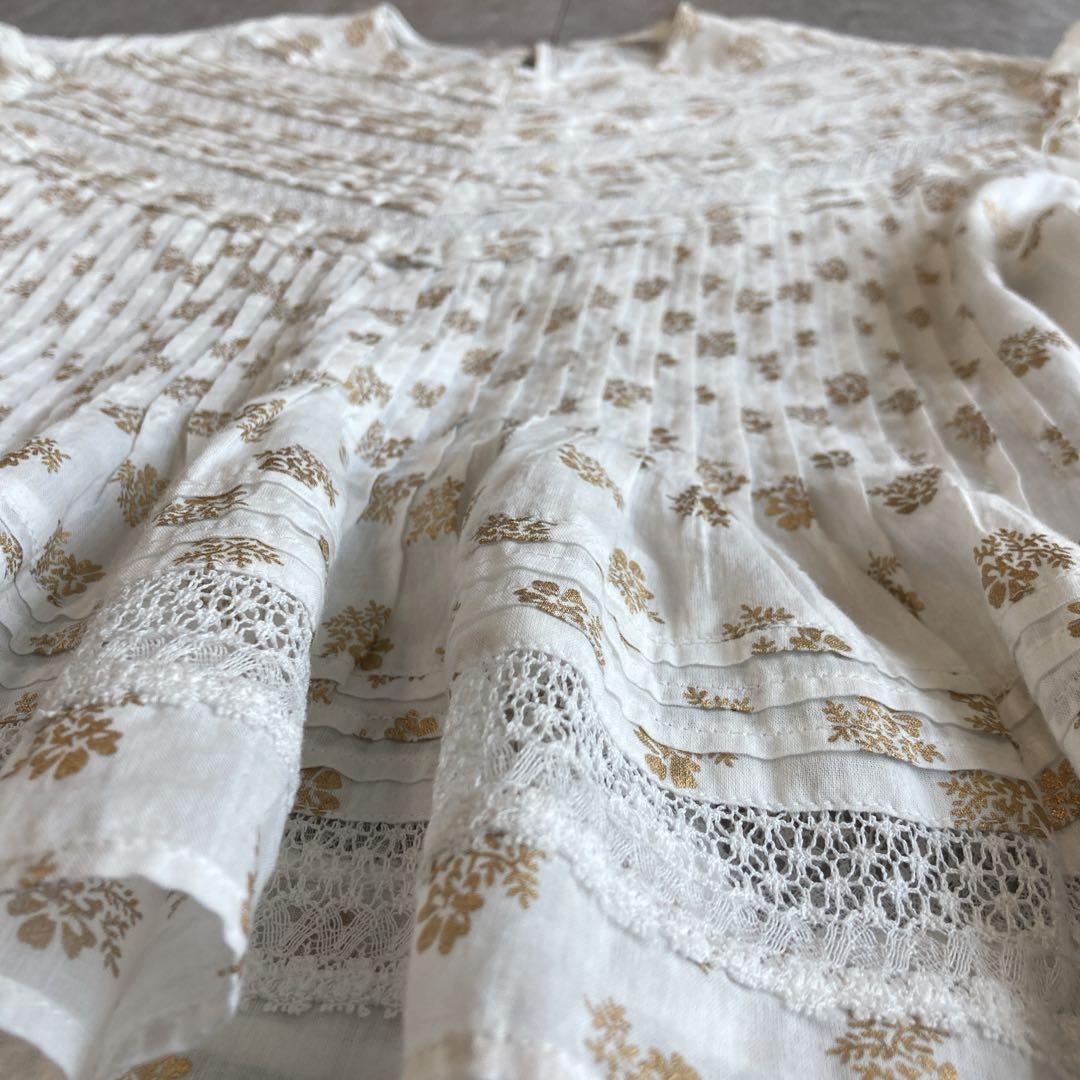 未使用級⭐️トゥモローランド カットワークブラウス　ピンタック　レース