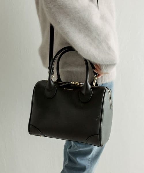 未使用☆パピヨネの牛革ミニボストンバッグ