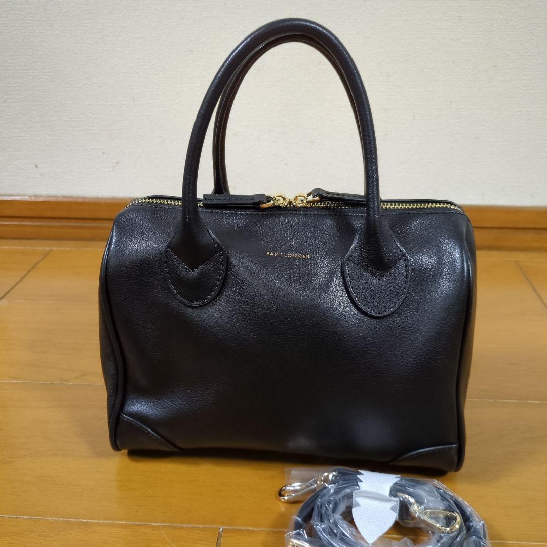 未使用☆パピヨネの牛革ミニボストンバッグ