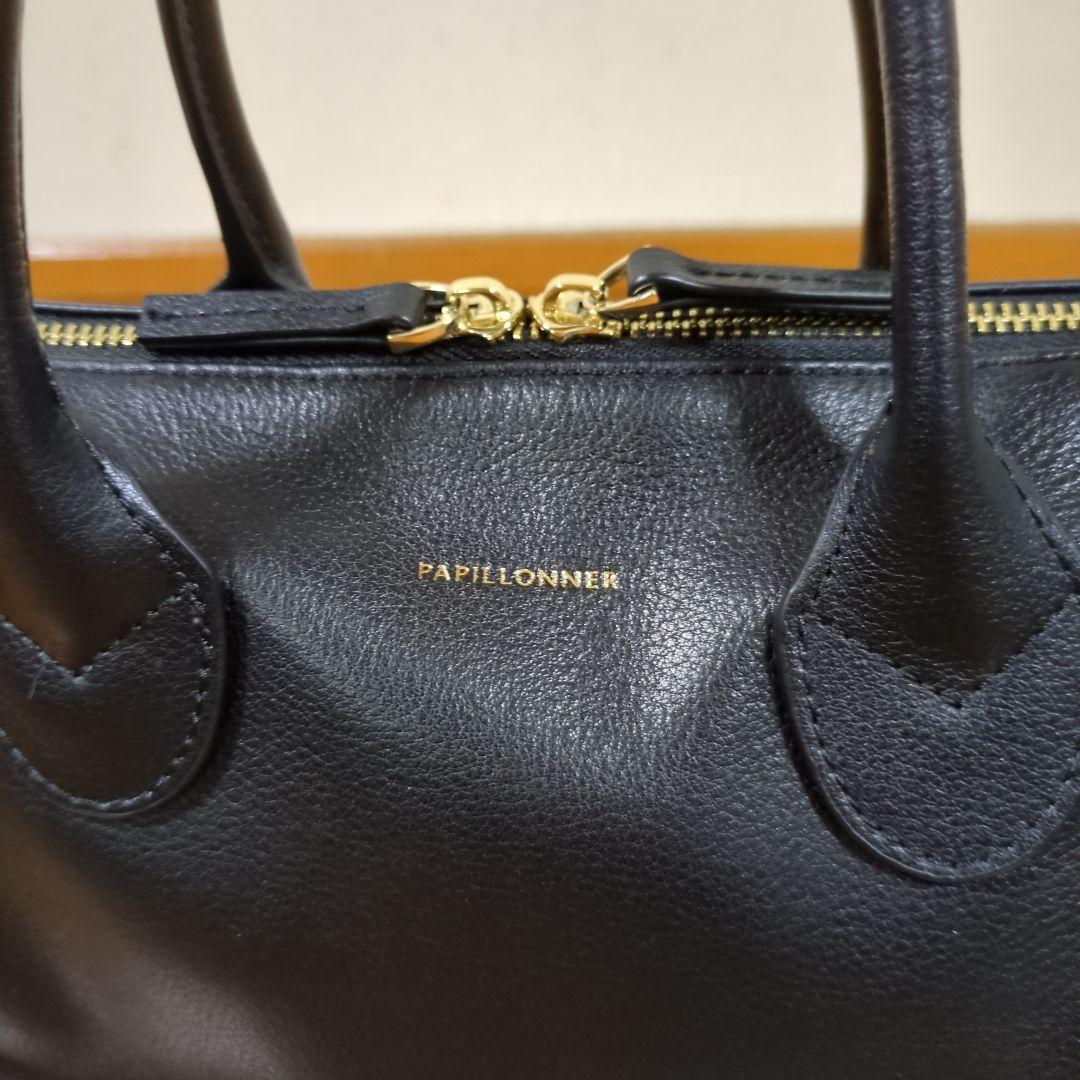 未使用☆パピヨネの牛革ミニボストンバッグ