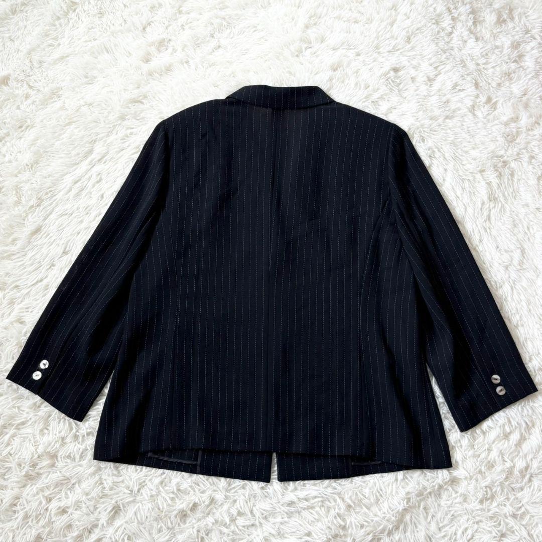 極美品 レリアン スーツ セットアップ ストライプ 春夏用 大きいサイズ 17+