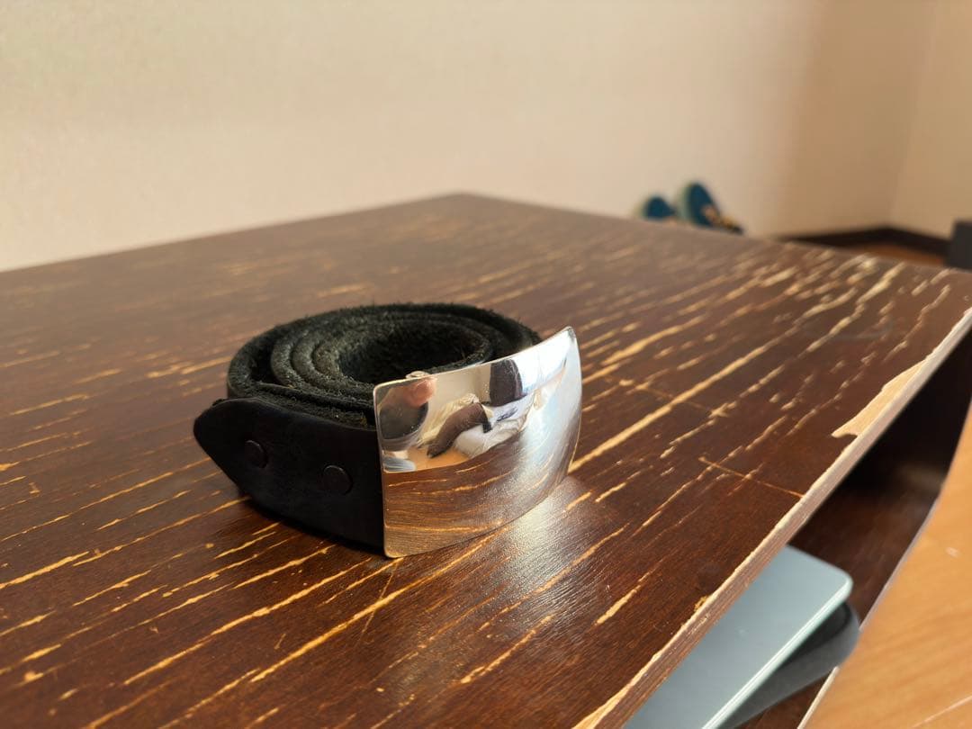 バックラッシュ シルバー950バックル ダブルショルダー 製品染め レザーベルト