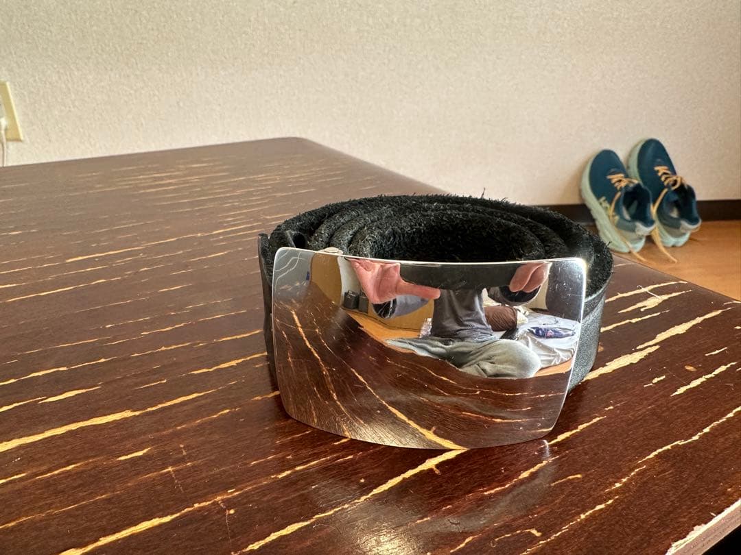 バックラッシュ シルバー950バックル ダブルショルダー 製品染め レザーベルト