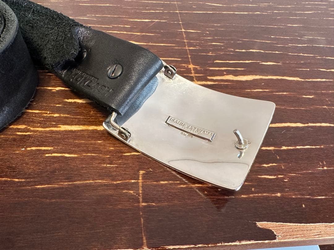 バックラッシュ シルバー950バックル ダブルショルダー 製品染め レザーベルト