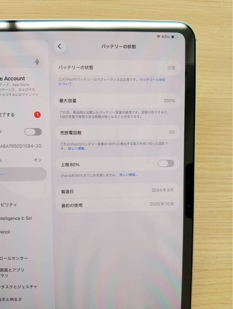 【アユ】iPad Pro11インチM4 256GB バッテリー100%