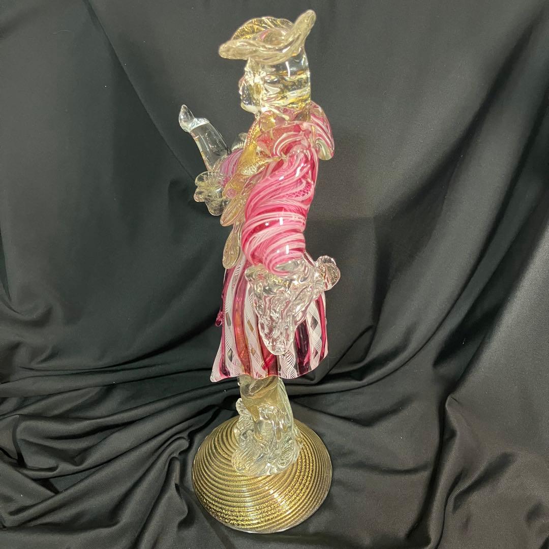 【匿名配送/希少】ベネチアングラス/ムラーノ/金彩/大型フィギュリン/工芸品