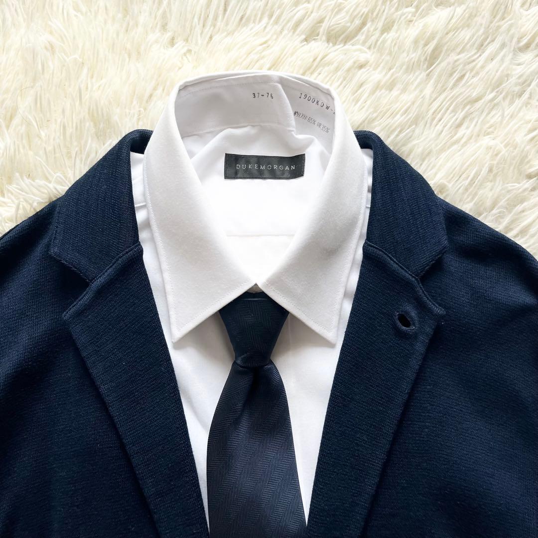 <美品>LARDINI ネイビー コットン ニット ジャケット サイズM相当