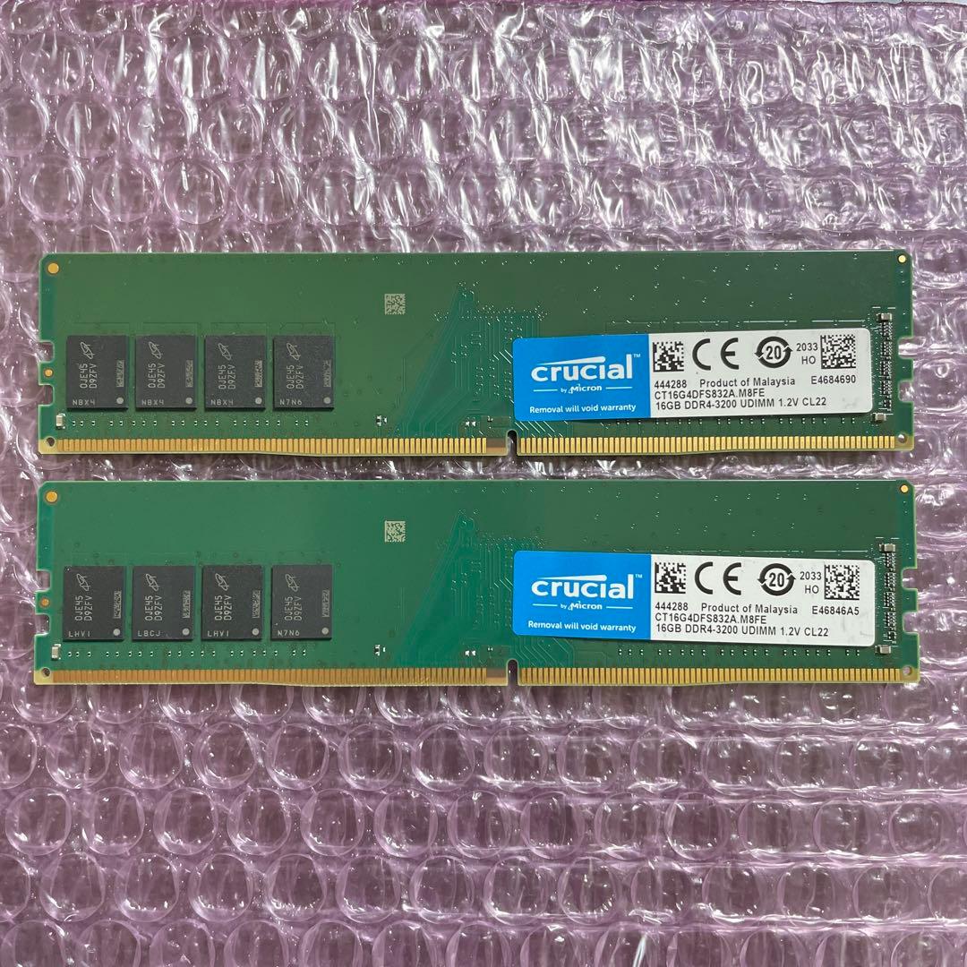 s*e様 Crucial製　DDR4 3200MHz 16GB×2 32GB