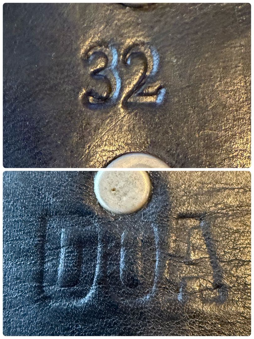 ⭐️DOA⭐️フラワーニッケルスタッズ⭐️クリアストーン⭐️ブラックレザー(茶芯)⭐️32