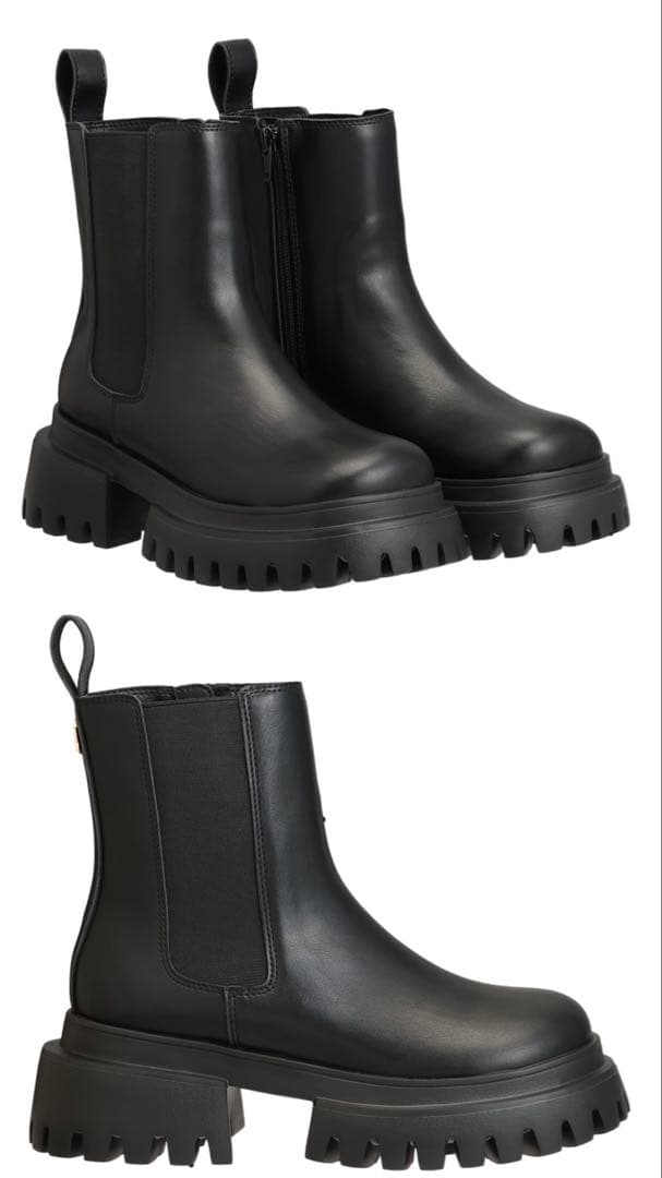 サイドゴアブーツ ブラック 厚底 マリクワ