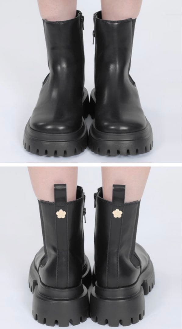 サイドゴアブーツ ブラック 厚底 マリクワ