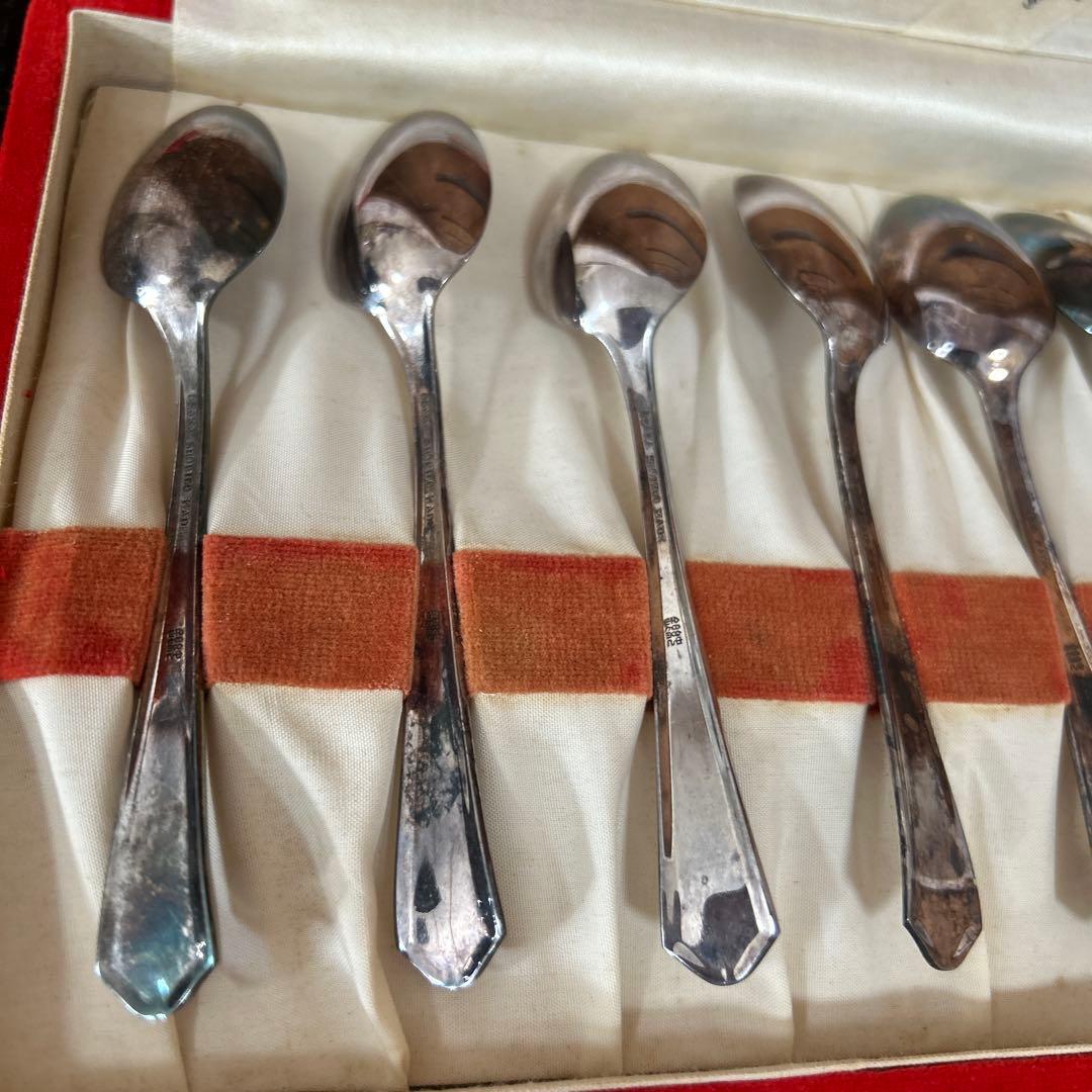 新品◆①尚美堂　純銀製スプーン 6本セット　昭和レトロ