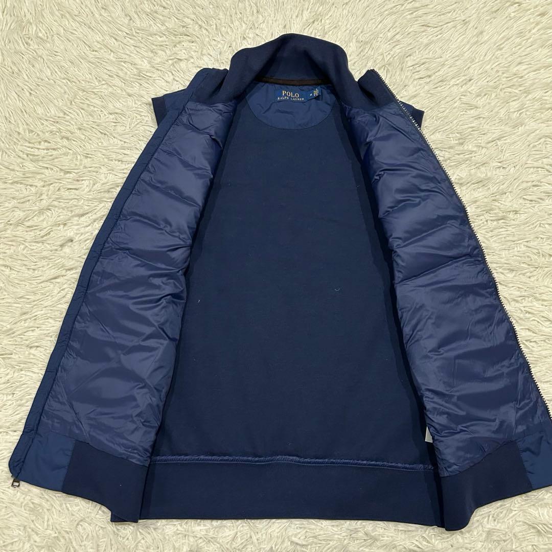 美品　ポロラルフローレン　ダウンベスト　切替　ポニー刺繍　紺　ゴルフウェア