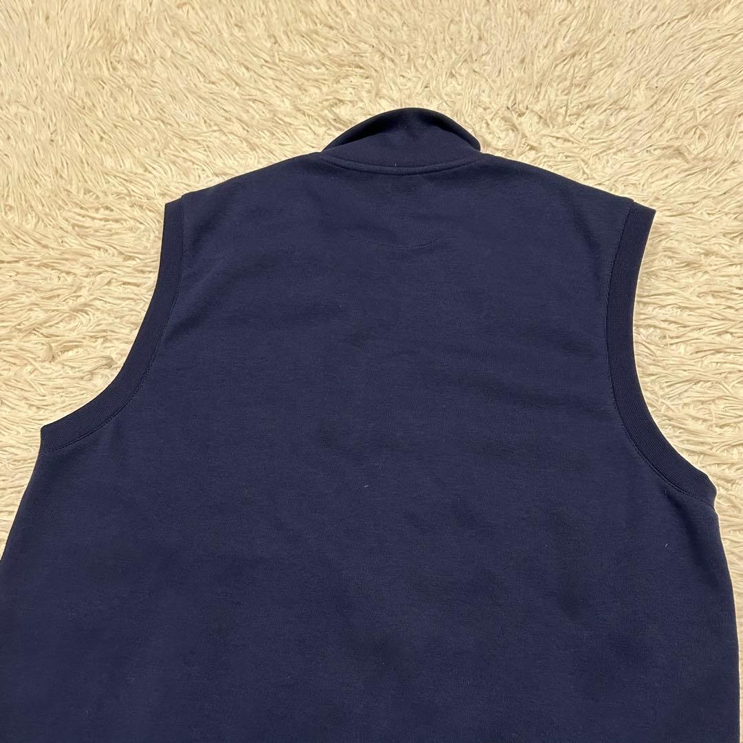 美品　ポロラルフローレン　ダウンベスト　切替　ポニー刺繍　紺　ゴルフウェア