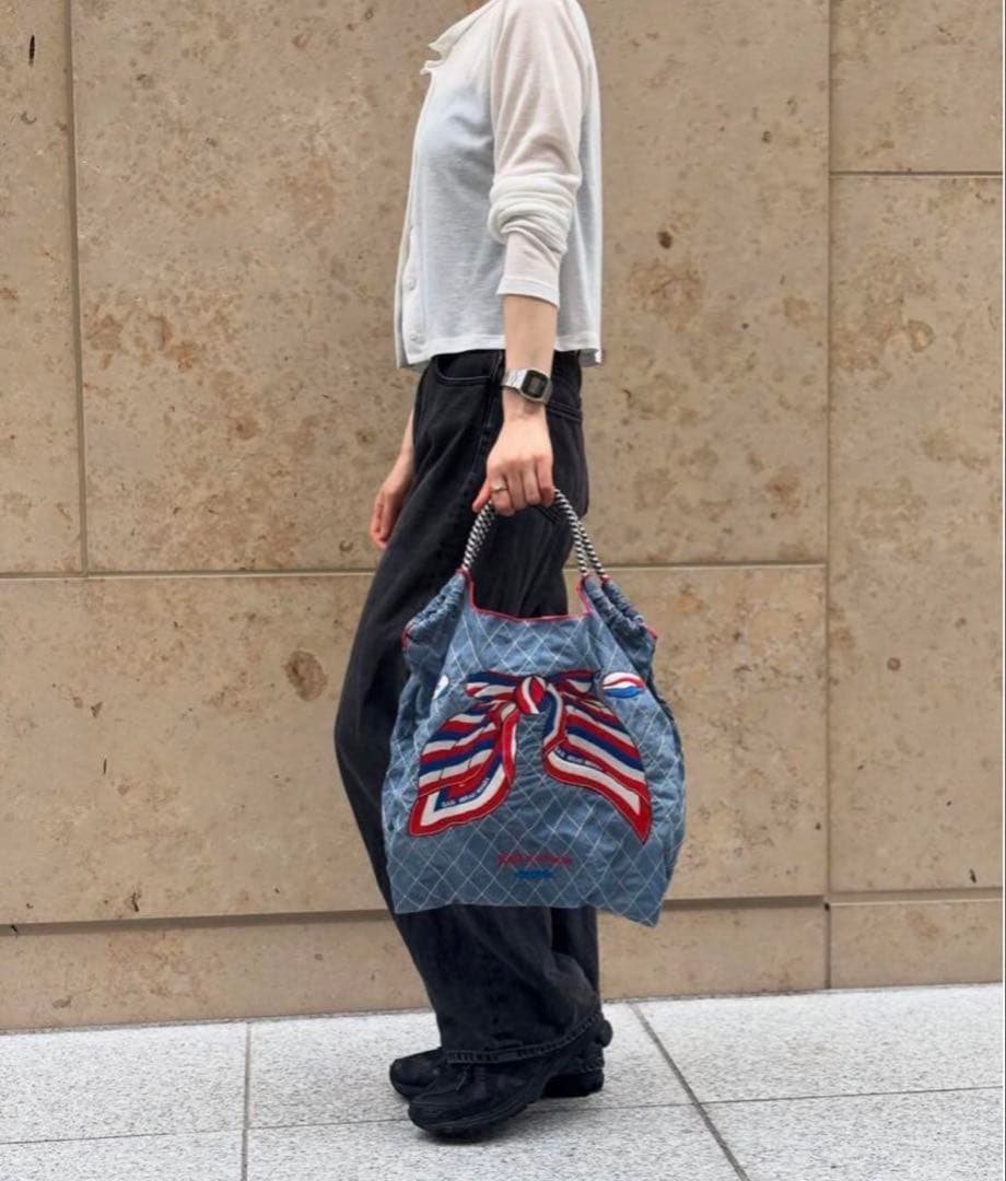 ✨Ball＆Chain スカーフ リボン柄 デニム　Ｍ　表参道店限定　完売　希少