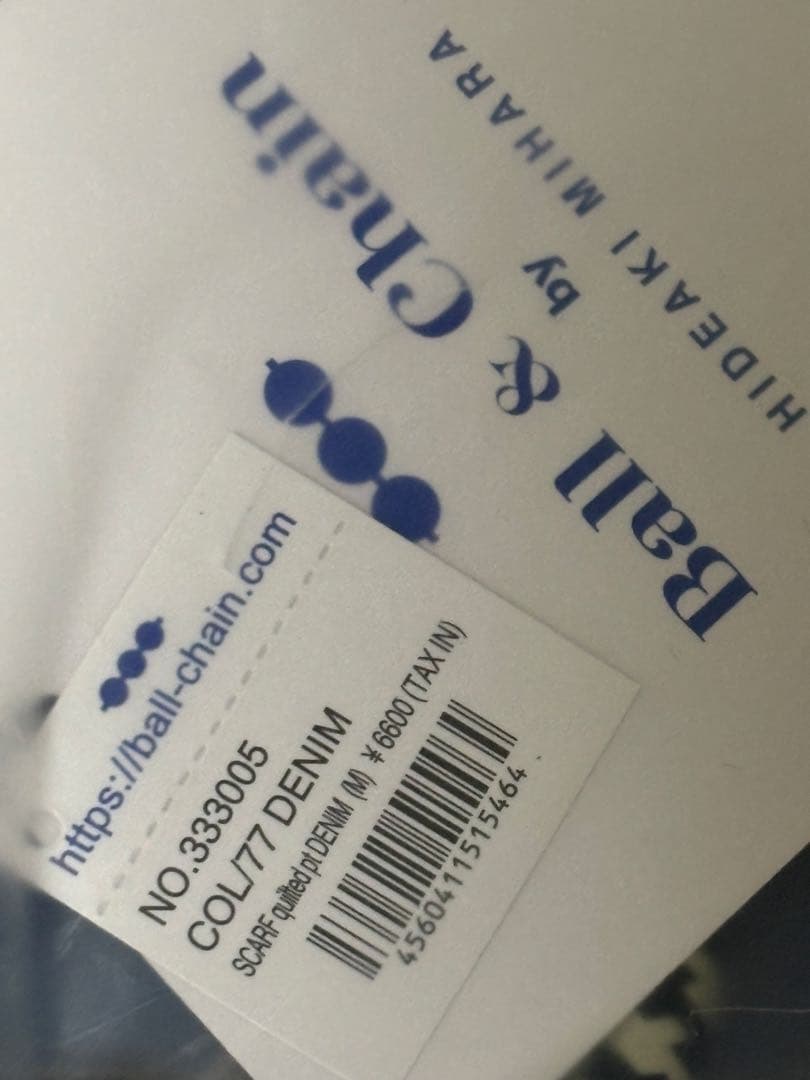 ✨Ball＆Chain スカーフ リボン柄 デニム　Ｍ　表参道店限定　完売　希少