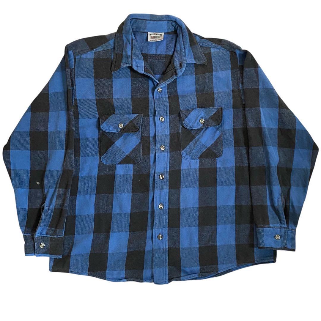 122　FIVE BROTHER 90's ヘビーネル　青　黒　L
