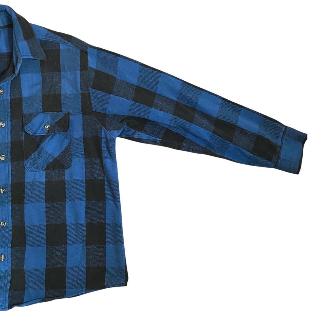 122　FIVE BROTHER 90's ヘビーネル　青　黒　L