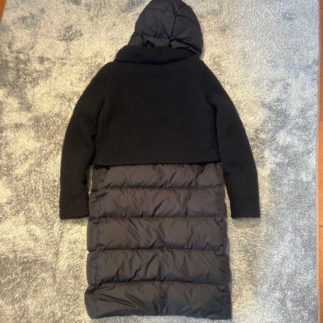 HERNO ダウンコートロング　ウール切替40黒