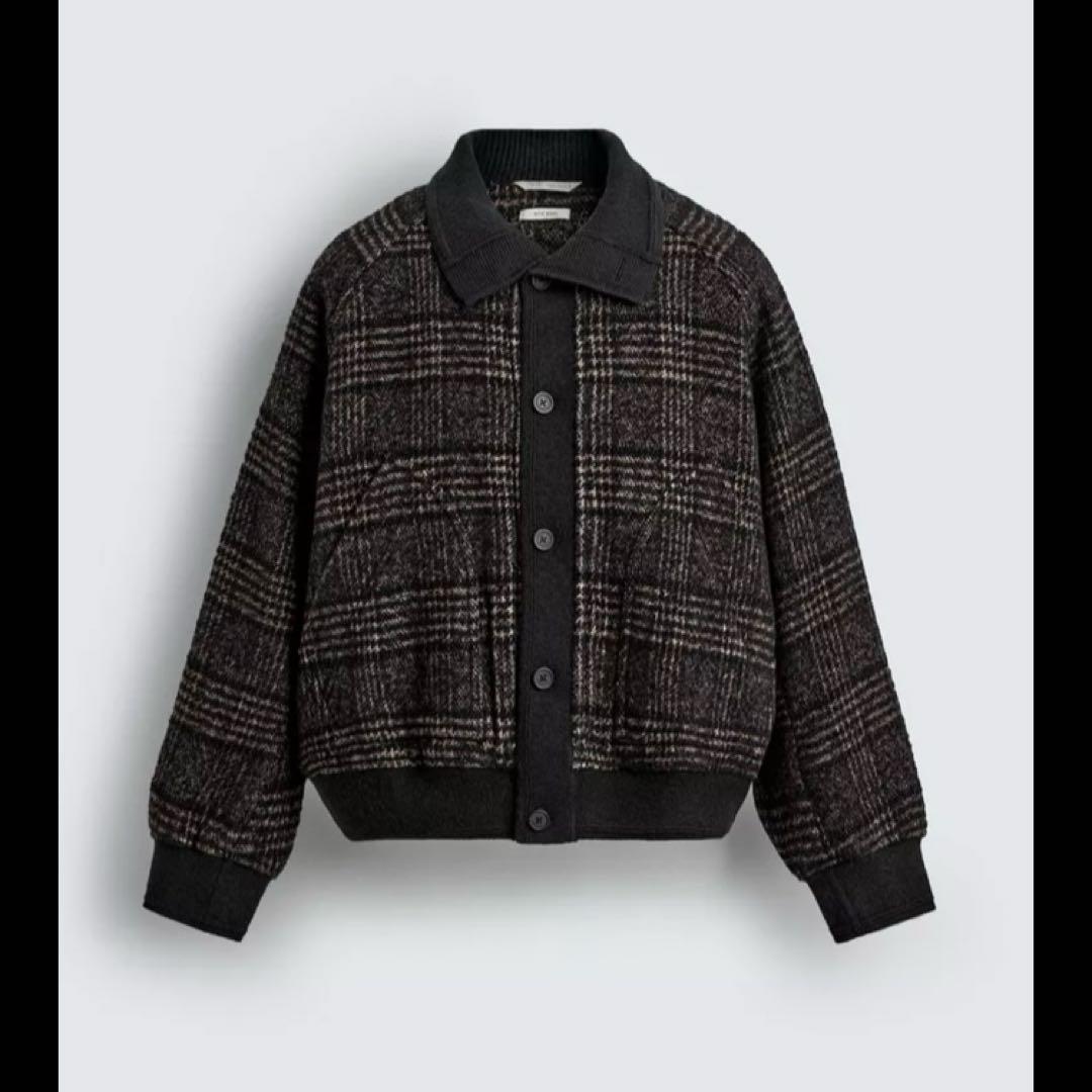 ZARA ザラ リブ襟切り替えジャケット M