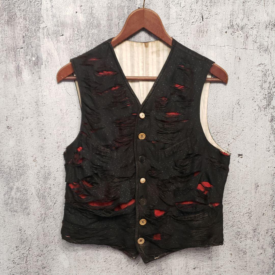 トップス France antique gilet original processing