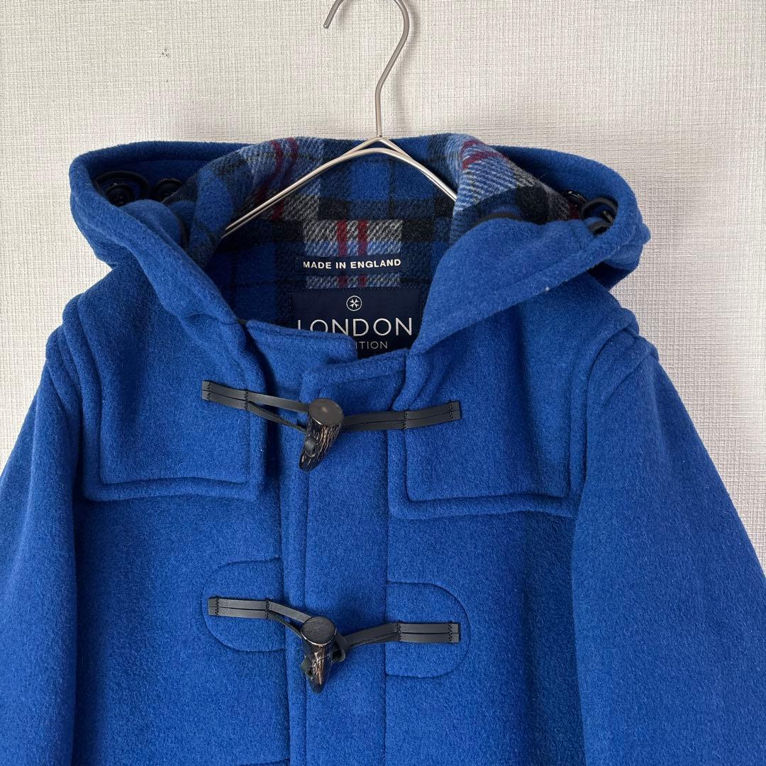 LONDON TRADITION ウール メルトン ダッフルコート ブルー 青