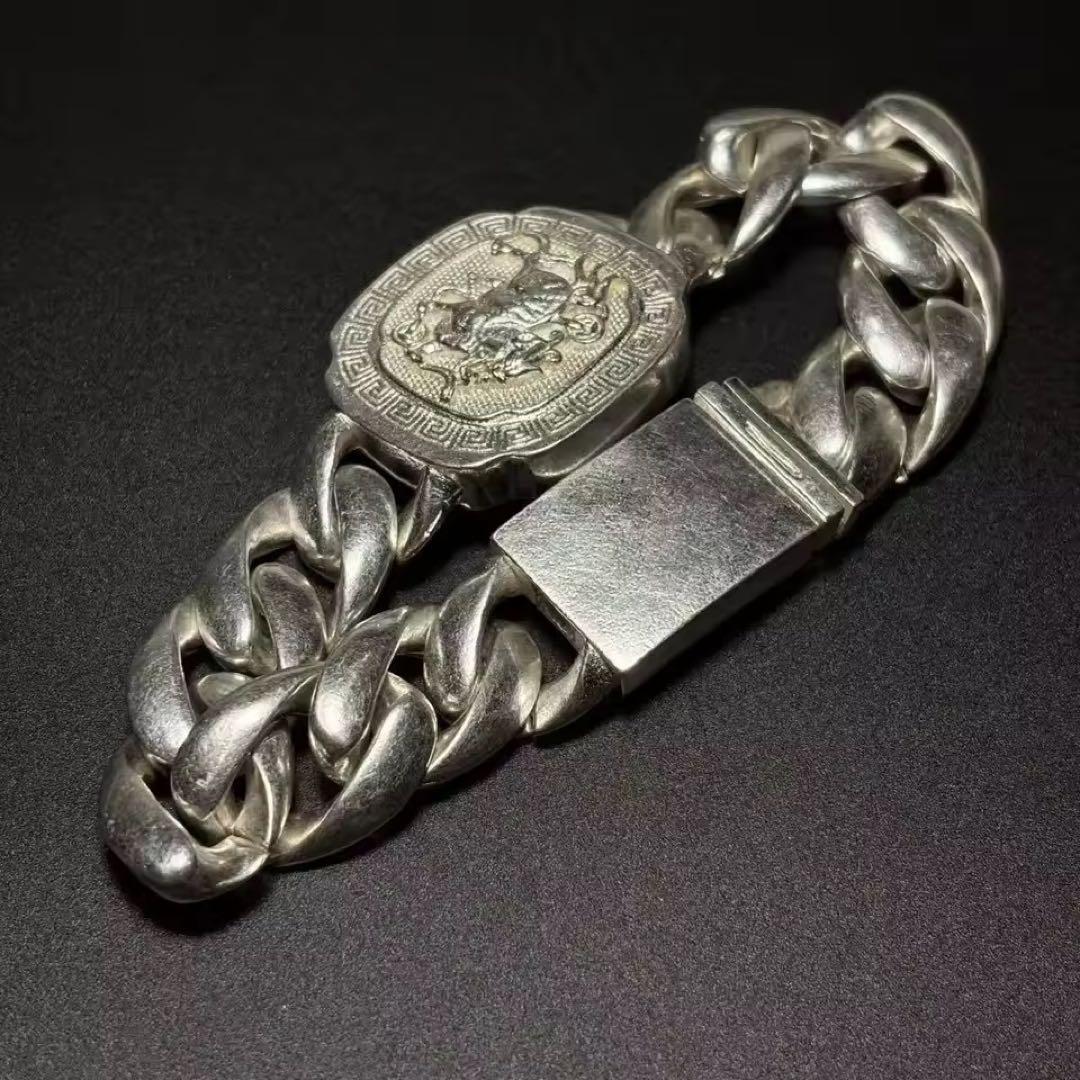 スカルモチーフ シルバー925刻印ブレスレット クロムハーツ 系